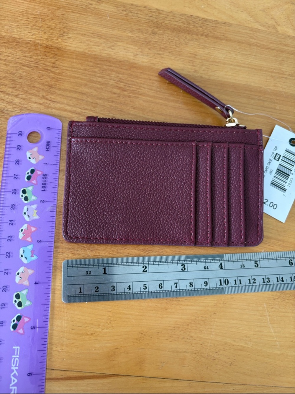 Ophelia Roe Burgundy faux leather Card Wallet coin purse ID wallet Compact - Picture 4 of 7